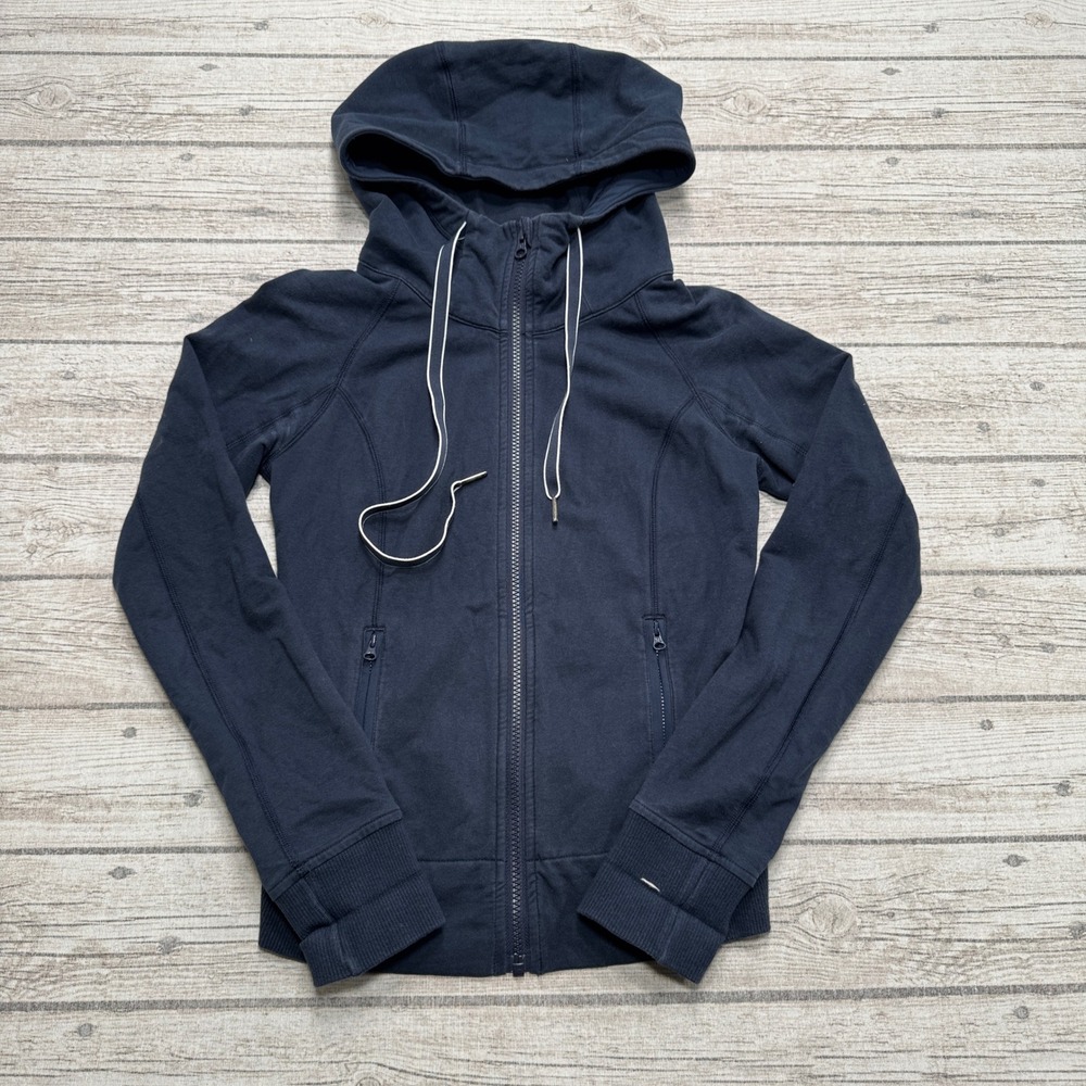 Lululemon Rejuvenate Hoodie Women's 6 Navy Blue Zip Up Athletic Training Running